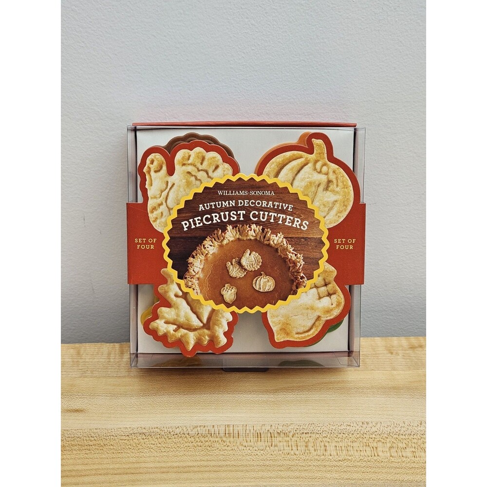 NEW Williams-Sonoma FESTIVE FALL Pie Crust Cutters 2012 Autumn Set Of 4 Autumn